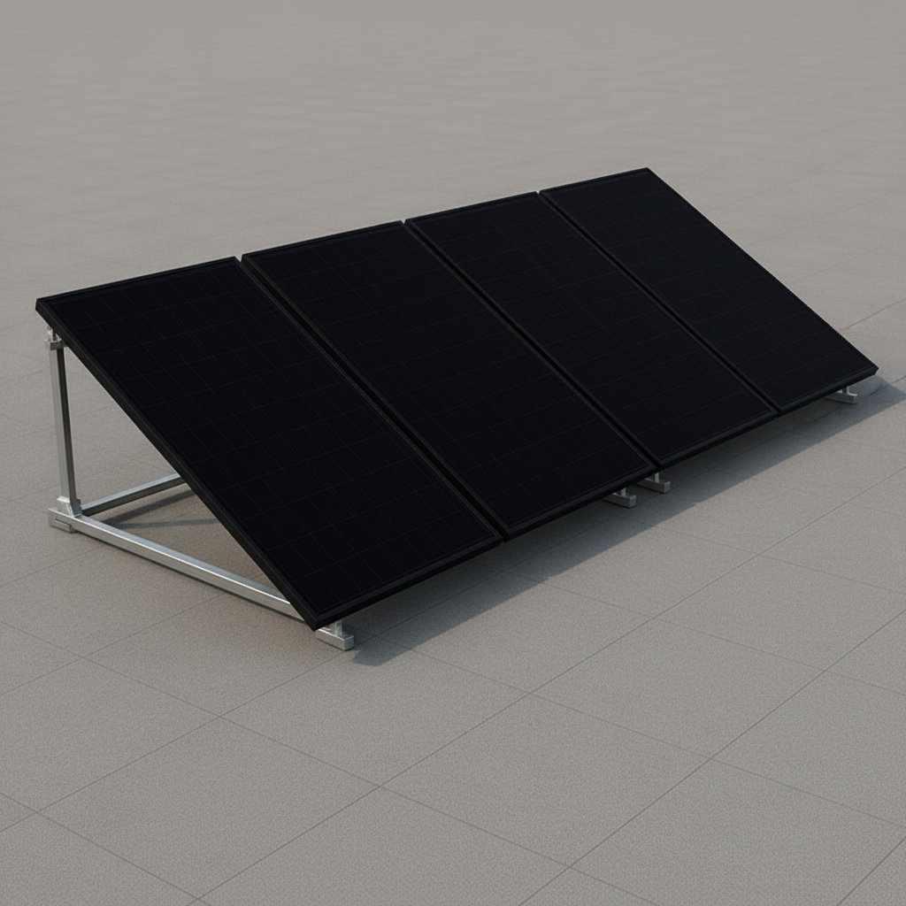 Montagematerial für Balkonkraftwerk & Mini PV-Anlage Flachdach 15-25°