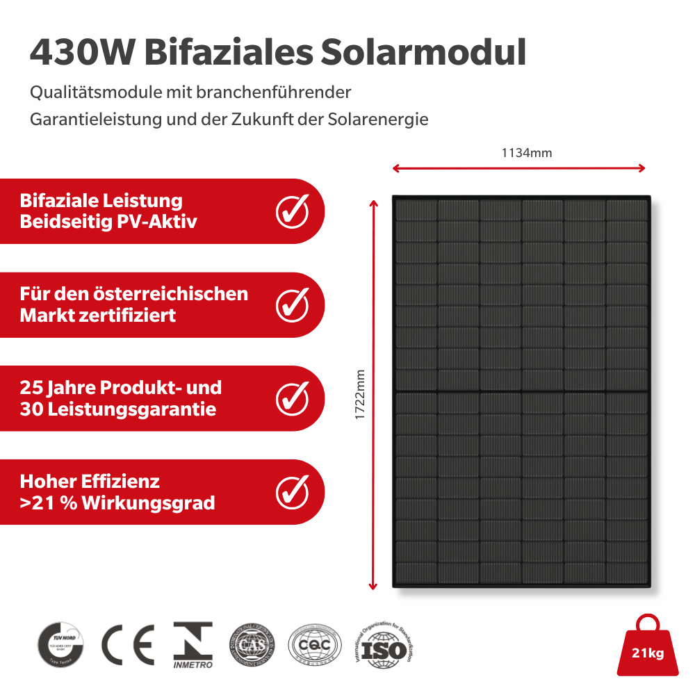 PV-Anlage Komplettpaket 15KW Bifazial