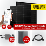 Balkonkraftwerk Komplettset 800W Bifazial