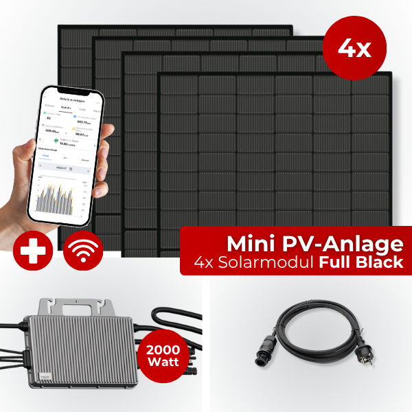 1,6KW Mini PV-Anlage Komplettset Full Black